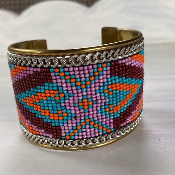 Southwest style beads and metal bracelet